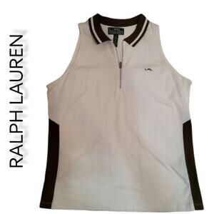 RALPH LAUREN Women's Sleeveless Top. Size XL  White & Army Green